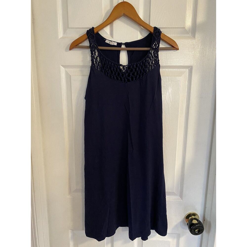 Maurice’s Navy Blue Crochet Dress Above Knee Length Size Medium
